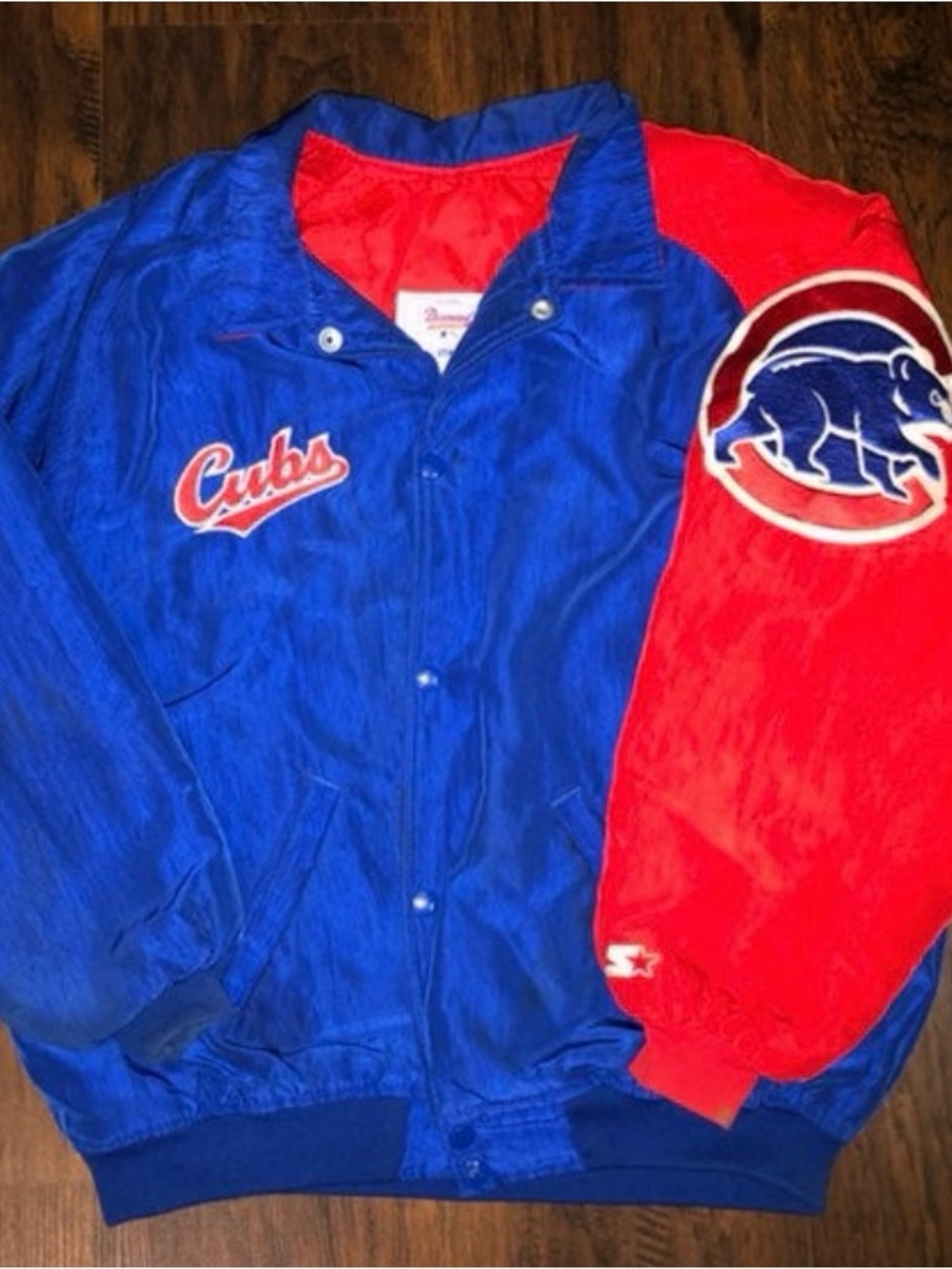 Chicago Cubs Starter Diamond Vintage Bomber Jacket Size XL Youth